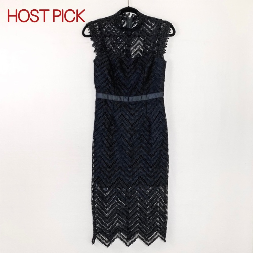 HP🌟NWT BARDOT Black Imogen Lace Sheath Cocktail Dress